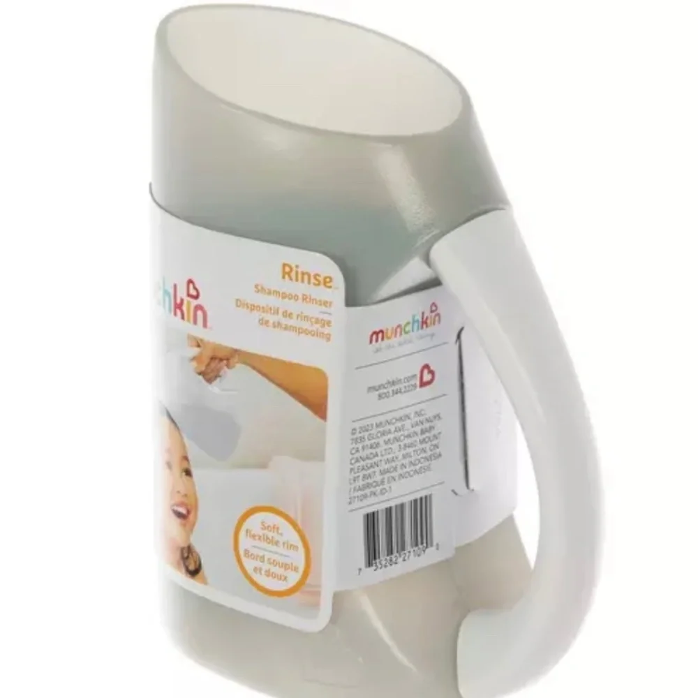 New Munchkins Rinse Shampoo Bath Rinser Cup Ultra Soft Flex Rim Kids Pets Elders